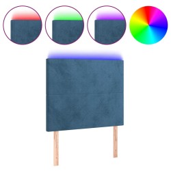vidaXL Cabecero con luces LED terciopelo azul oscuro 100x5x118/128 cm