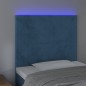 vidaXL Cabecero con luces LED terciopelo azul oscuro 100x5x118/128 cm vidaXL Cabecero con luces LED terciopelo azul oscuro 100x5x118/128 cm