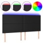 vidaXL Cabecero con luces LED cuero sintético negro 160x5x118/128 cm vidaXL Cabecero con luces LED cuero sintético negro 160x5x118/128 cm