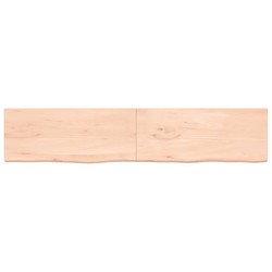 vidaXL Estante de pared madera maciza roble sin tratar 200x40x(2-4) cm