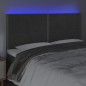 vidaXL Cabecero con luces LED terciopelo gris oscuro 200x5x118/128 cm