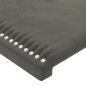 vidaXL Cabecero con luces LED terciopelo gris oscuro 200x5x118/128 cm