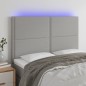 vidaXL Cabecero con luces LED tela gris claro 144x5x118/128 cm vidaXL Cabecero con luces LED tela gris claro 144x5x118/128 cm