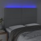 vidaXL Cabecero con luces LED tela gris claro 144x5x118/128 cm vidaXL Cabecero con luces LED tela gris claro 144x5x118/128 cm