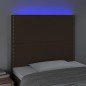 vidaXL Cabecero con luces LED tela marrón oscuro 80x5x118/128 cm vidaXL Cabecero con luces LED tela marrón oscuro 80x5x118/128 cm