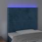 vidaXL Cabecero con luces LED terciopelo azul oscuro 100x5x118/128 cm vidaXL Cabecero con luces LED terciopelo azul oscuro 100x5x118/128 cm