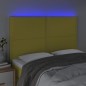 vidaXL Cabecero con luces LED tela verde 144x5x118/128 cm