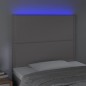 vidaXL Cabecero con luces LED cuero sintético gris 90x5x118/128 cm vidaXL Cabecero con luces LED cuero sintético gris 90x5x118/128 cm