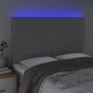 vidaXL Cabecero con luces LED tela gris claro 144x5x118/128 cm vidaXL Cabecero con luces LED tela gris claro 144x5x118/128 cm