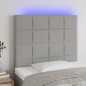 vidaXL Cabecero con luces LED tela gris claro 80x5x118/128 cm vidaXL Cabecero con luces LED tela gris claro 80x5x118/128 cm