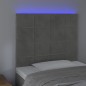 vidaXL Cabecero con luces LED terciopelo gris claro 90x5x118/128 cm vidaXL Cabecero con luces LED terciopelo gris claro 90x5x118/128 cm