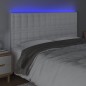 vidaXL Cabecero con luces LED cuero sintético blanco 180x5x118/128 cm vidaXL Cabecero con luces LED cuero sintético blanco 180x5x118/128 cm