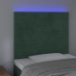 vidaXL Cabecero con luces LED terciopelo verde oscuro 100x5x118/128 cm vidaXL Cabecero con luces LED terciopelo verde oscuro 100x5x118/128 cm