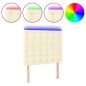vidaXL Cabecero con luces LED cuero sintético crema 90x5x118/128 cm vidaXL Cabecero con luces LED cuero sintético crema 90x5x118/128 cm