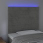 vidaXL Cabecero con luces LED terciopelo gris claro 90x5x118/128 cm vidaXL Cabecero con luces LED terciopelo gris claro 90x5x118/128 cm
