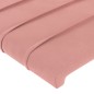 vidaXL Cabecero con luces LED terciopelo rosa 200x5x118/128 cm