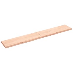 vidaXL Estante de pared madera maciza roble sin tratar 200x30x(2-4) cm