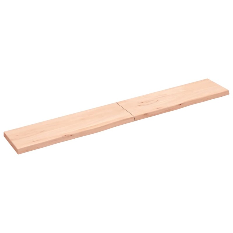 vidaXL Estante de pared madera maciza roble sin tratar 200x30x(2-4) cm vidaXL Estante de pared madera maciza roble sin tratar 200x30x(2-4) cm