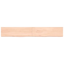 vidaXL Estante de pared madera maciza roble sin tratar 200x30x(2-4) cm