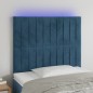 vidaXL Cabecero con luces LED terciopelo azul oscuro 80x5x118/128 cm vidaXL Cabecero con luces LED terciopelo azul oscuro 80x5x118/128 cm