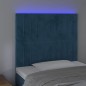 vidaXL Cabecero con luces LED terciopelo azul oscuro 80x5x118/128 cm vidaXL Cabecero con luces LED terciopelo azul oscuro 80x5x118/128 cm