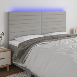 vidaXL Cabecero con luces LED tela gris claro 180x5x118/128 cm