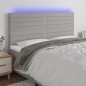 vidaXL Cabecero con luces LED tela gris claro 180x5x118/128 cm vidaXL Cabecero con luces LED tela gris claro 180x5x118/128 cm