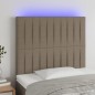 vidaXL Cabecero con luces LED tela gris taupe 100x5x118/128 cm vidaXL Cabecero con luces LED tela gris taupe 100x5x118/128 cm