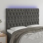 vidaXL Cabecero con luces LED terciopelo gris oscuro 160x7x118/128 cm vidaXL Cabecero con luces LED terciopelo gris oscuro 160x7x118/128 cm
