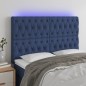 vidaXL Cabecero con luces LED tela azul 144x7x118/128 cm vidaXL Cabecero con luces LED tela azul 144x7x118/128 cm