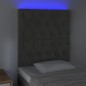 vidaXL Cabecero con luces LED terciopelo gris oscuro 80x7x118/128 cm vidaXL Cabecero con luces LED terciopelo gris oscuro 80x7x118/128 cm