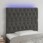 vidaXL Cabecero con luces LED terciopelo gris oscuro 100x7x118/128 cm vidaXL Cabecero con luces LED terciopelo gris oscuro 100x7x118/128 cm