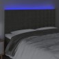 vidaXL Cabecero con luces LED terciopelo gris oscuro 200x5x118/128 cm vidaXL Cabecero con luces LED terciopelo gris oscuro 200x5x118/128 cm