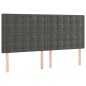 vidaXL Cabecero con luces LED terciopelo gris oscuro 200x5x118/128 cm vidaXL Cabecero con luces LED terciopelo gris oscuro 200x5x118/128 cm