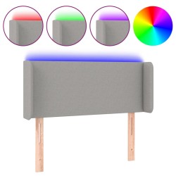 vidaXL Cabecero con LED de tela gris claro 103x16x78/88 cm
