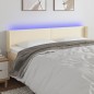 vidaXL Cabecero con LED cuero sintético crema 203x16x78/88 cm vidaXL Cabecero con LED cuero sintético crema 203x16x78/88 cm