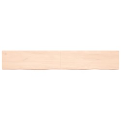 vidaXL Estante de pared madera maciza roble sin tratar 180x30x(2-4) cm