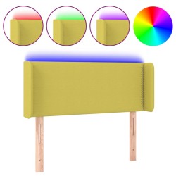 vidaXL Cabecero con LED de tela verde 103x16x78/88 cm