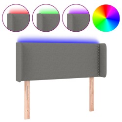 vidaXL Cabecero con luces LED de tela gris oscuro 93x16x78/88 cm