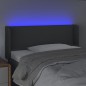vidaXL Cabecero con LED de tela gris oscuro 103x16x78/88 cm