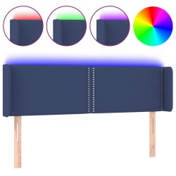 vidaXL Cabecero con LED de tela azul 147x16x78/88 cm