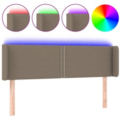 vidaXL Cabecero con LED de tela gris taupe 147x16x78/88 cm