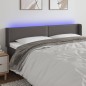 vidaXL Cabecero con LED cuero sintético gris 163x16x78/88 cm