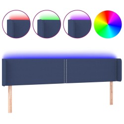 vidaXL Cabecero con LED de tela azul 183x16x78/88 cm