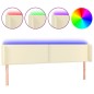 vidaXL Cabecero con LED cuero sintético crema 163x16x78/88 cm vidaXL Cabecero con LED cuero sintético crema 163x16x78/88 cm