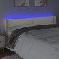 vidaXL Cabecero con LED cuero sintético crema 163x16x78/88 cm vidaXL Cabecero con LED cuero sintético crema 163x16x78/88 cm