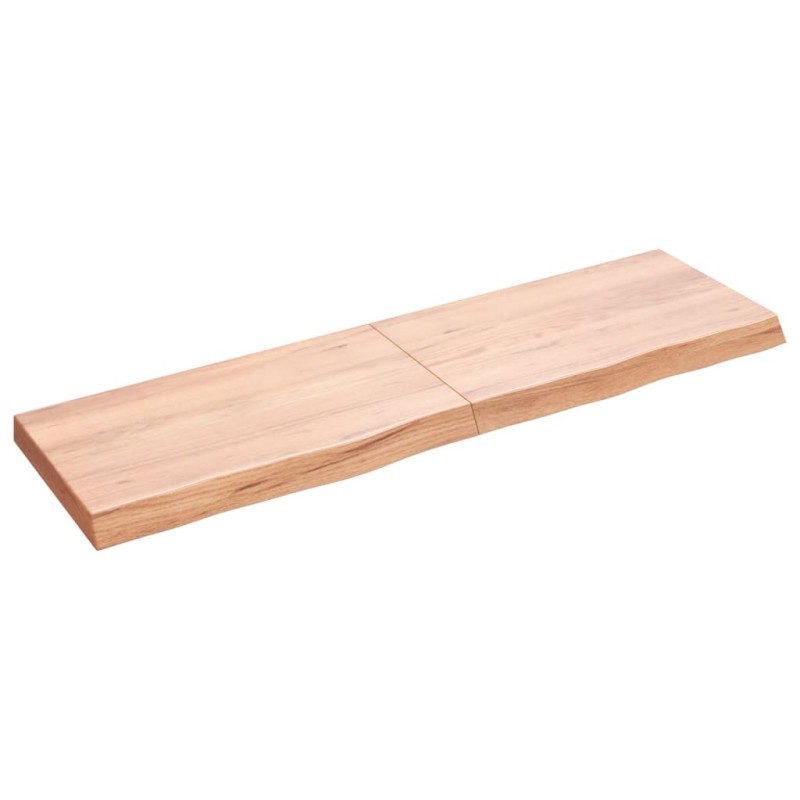vidaXL Estante pared madera roble tratada marrón claro 140x40x(2-6) cm vidaXL Estante pared madera roble tratada marrón claro 140x40x(2-6) cm