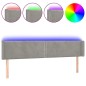 vidaXL Cabecero con LED de terciopelo gris claro 183x16x78/88 cm vidaXL Cabecero con LED de terciopelo gris claro 183x16x78/88 cm