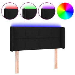 vidaXL Cabecero con LED de tela negro 83x16x78/88 cm