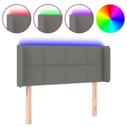 vidaXL Cabecero con LED de tela gris oscuro 103x16x78/88 cm